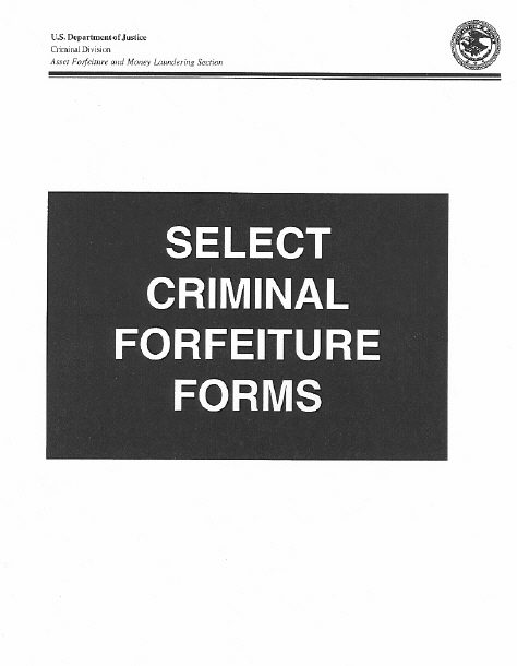 Selected Criminal Forfeiture Forms